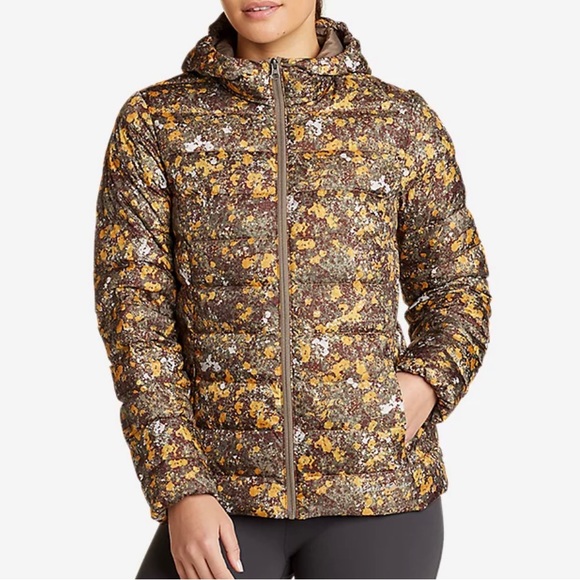 Women’s Eddie Bauer CirrusLite Down Hooded Jacket Size 2XL Butterscotch New - Picture 3 of 7